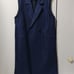 DRESSTERIOR Linen Cotton Long Vest Navy