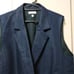 DRESSTERIOR Linen Cotton Long Vest Navy