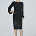 Sale! 298 Aqua Elegance Sequined Cut-Out Midi Dress Size 0