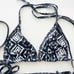 Agua Bendita Black Tribal Printed Bikini Two Piece Set size XS