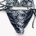 Agua Bendita Black Tribal Printed Bikini Two Piece Set size XS