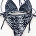 Agua Bendita Black Tribal Printed Bikini Two Piece Set size XS