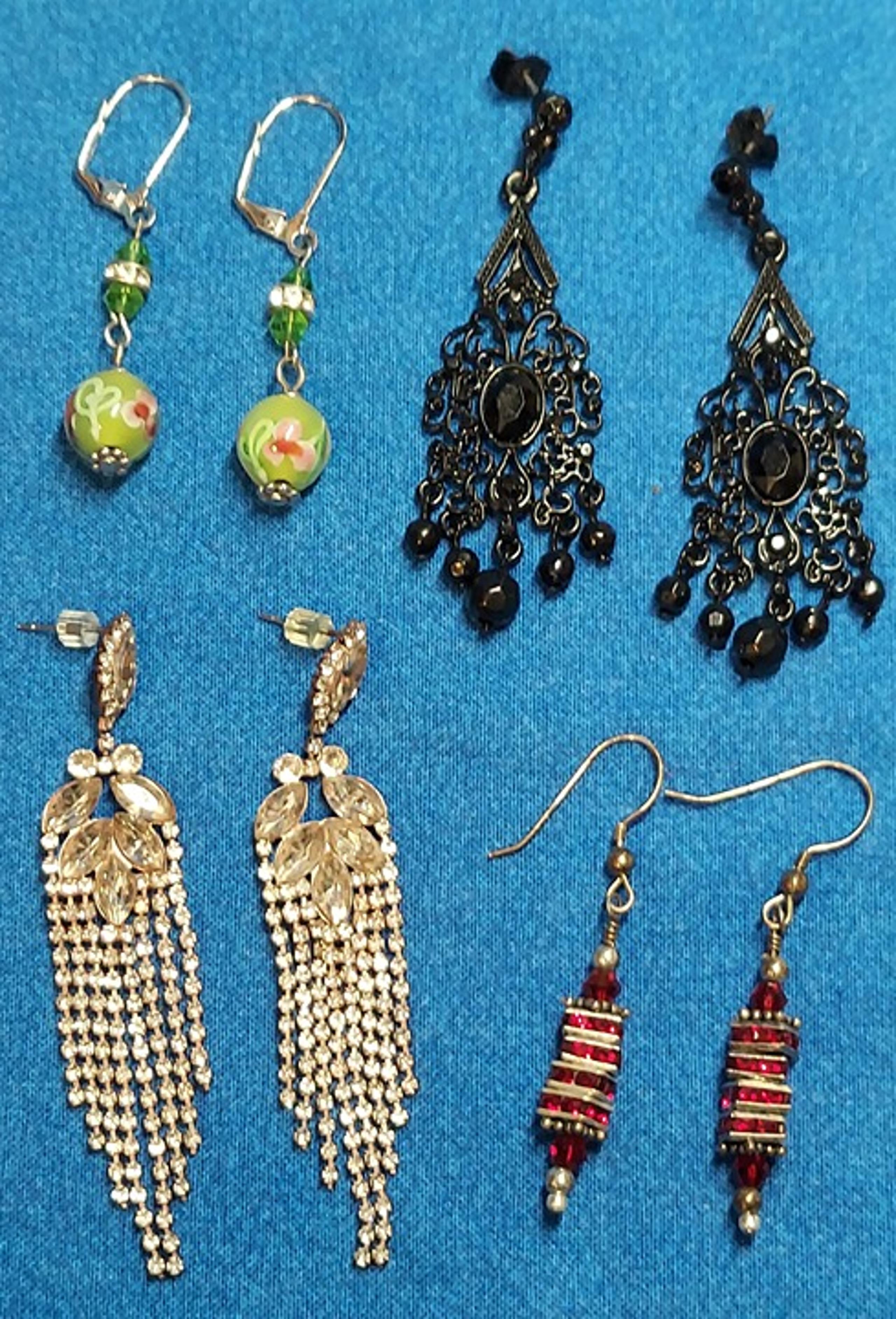 Costume/Fashion Earring Collection #12 Fancy Dangles--SOLD IN A SET OF 4 PAIRS