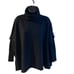 Zoe Couture Black Cashmere Turtleneck Poncho Sweater Small