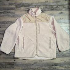 Cream and tan Sherpa fleece jacket fleece