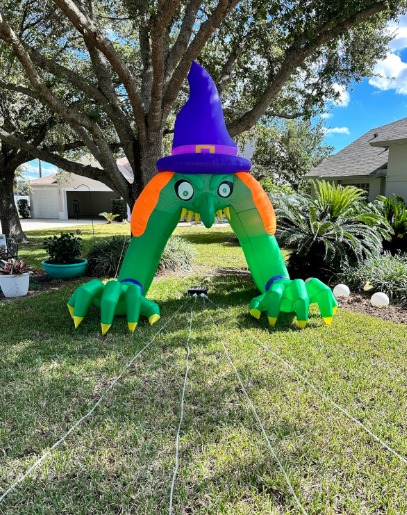12 FT Tall Halloween Inflatables Green Witch Archway Outdoor Decorations