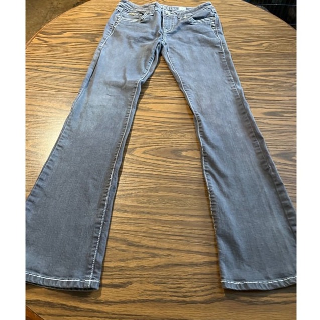 L. A. Idol USA grey bling jeans size 9 W31/L34