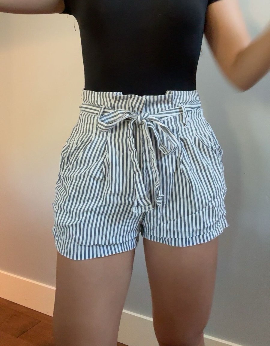 Abercrombie & Fitch Striped High Waisted Shorts