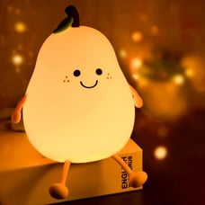 Night Light Pear Cute LED Nursery Nightlight Lamp, Tap Control Squishy