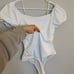 Free People Intimately Bella Bodysuit Puff-Sleeves White Sweetheart