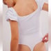 Free People Intimately Bella Bodysuit Puff-Sleeves White Sweetheart