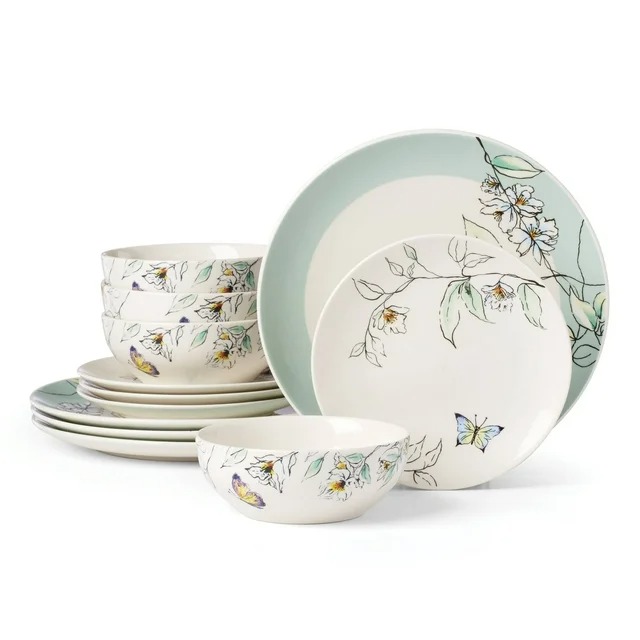 12-Piece Botanica Dinnerware Set (Service for 4)
