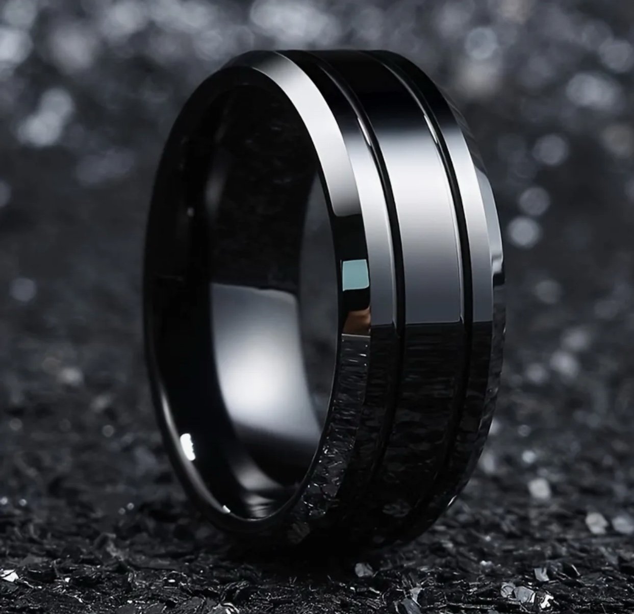 Stainless Steel Men's Ring, Minimalist Elegant Design with Polished Finish Sz 6