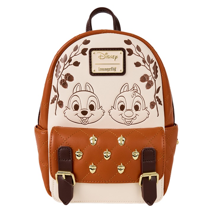 Loungefly✔️DISNEY Chip 'n' Dale Acorn Quilted Texture Mini Backpack