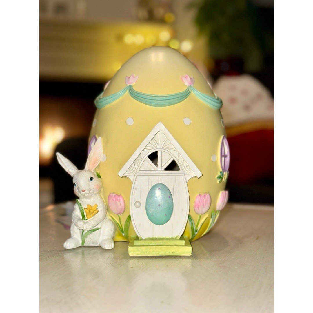 New Yellow Easter Egg House Decor LED Lights up Pastel