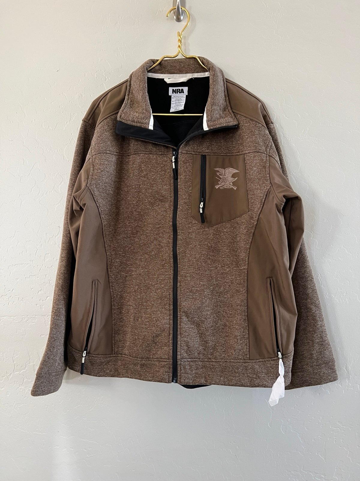 Men’s NRA Brown Eagle Logo Soft Shell Lined Jacket