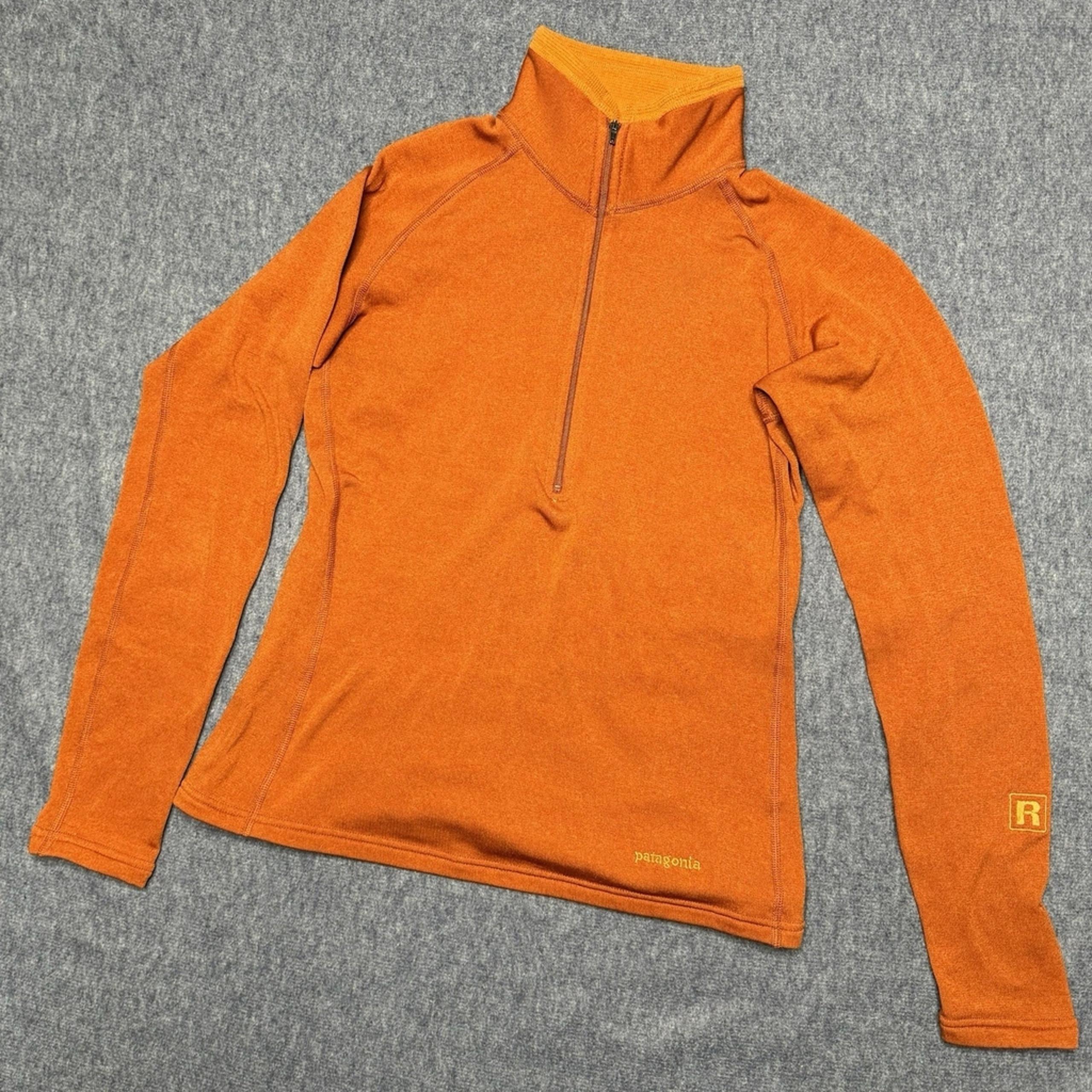 Patagonia R1 Jacket Womens S Orange Regulator Polartec Waffle Full Zip Hiking