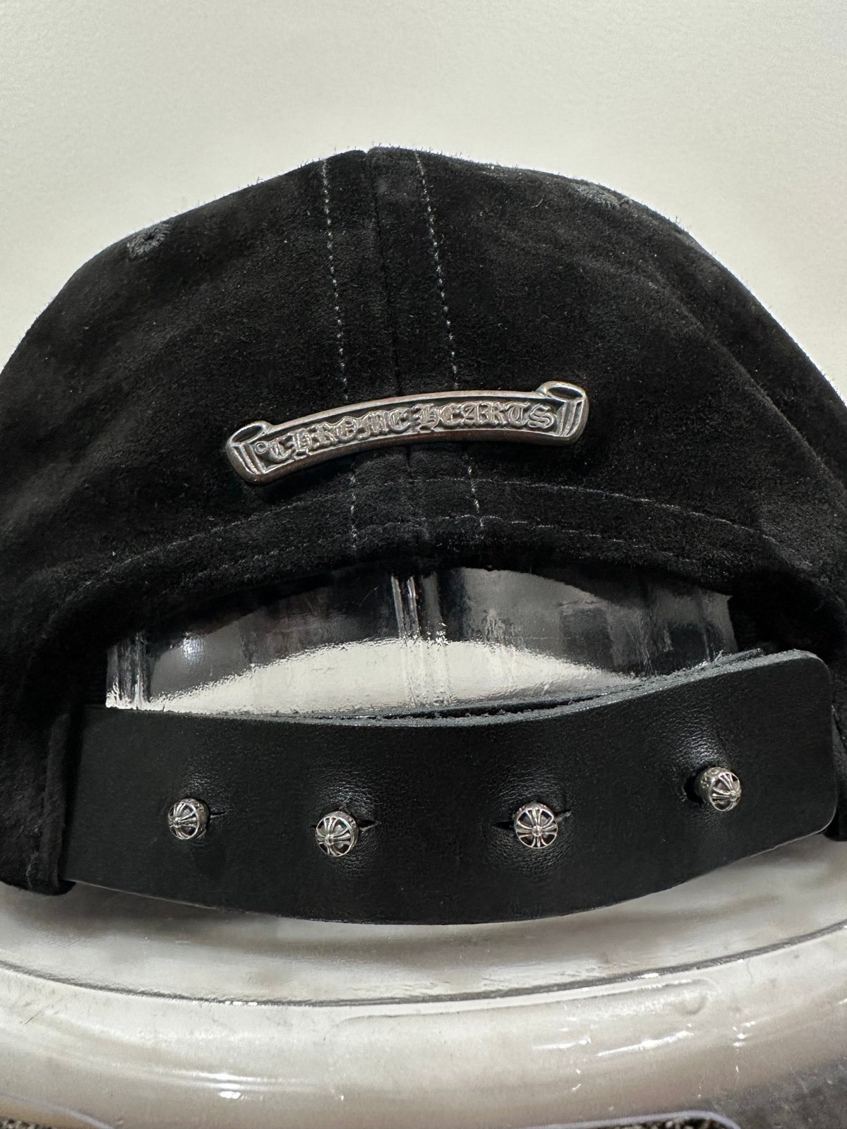 Chrome Hearts 5 Panel Black Suede Leather Dagger Hat Hats