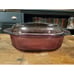 ROASTER Vision Corning Ware Cookware CRANBERRY 4 Qt Liter Oval w/ Lid Retro Used