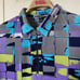 Jamie Sadock Crinkle 14 Zip Polo Colorful Abstract Short Slv Polo Women XL READ