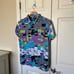 Jamie Sadock Crinkle 14 Zip Polo Colorful Abstract Short Slv Polo Women XL READ