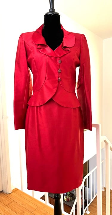 Kay Unger Ruby Red 2 Pc Skirt Set Size 6