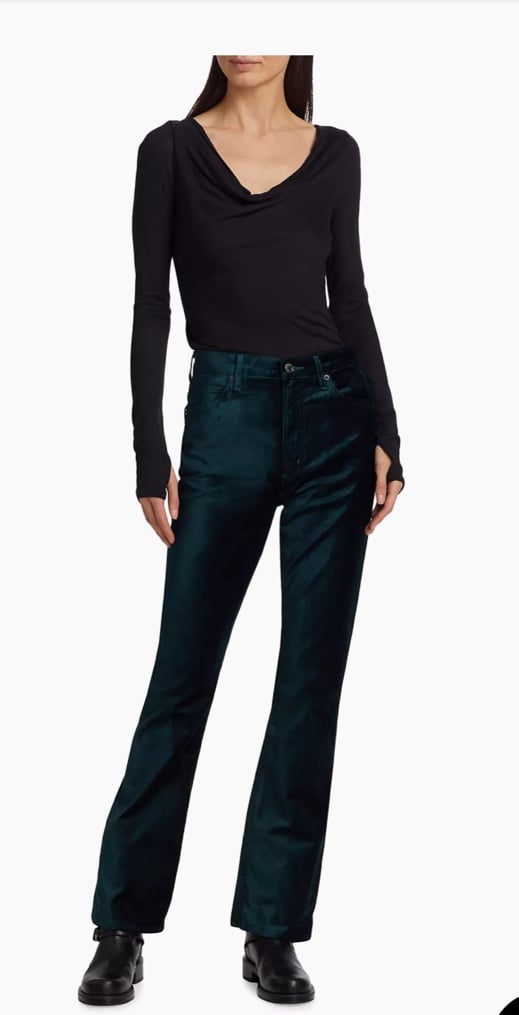 NWOT AGOLDE Nico Velvet Boot-Cut Trousers - never worn!