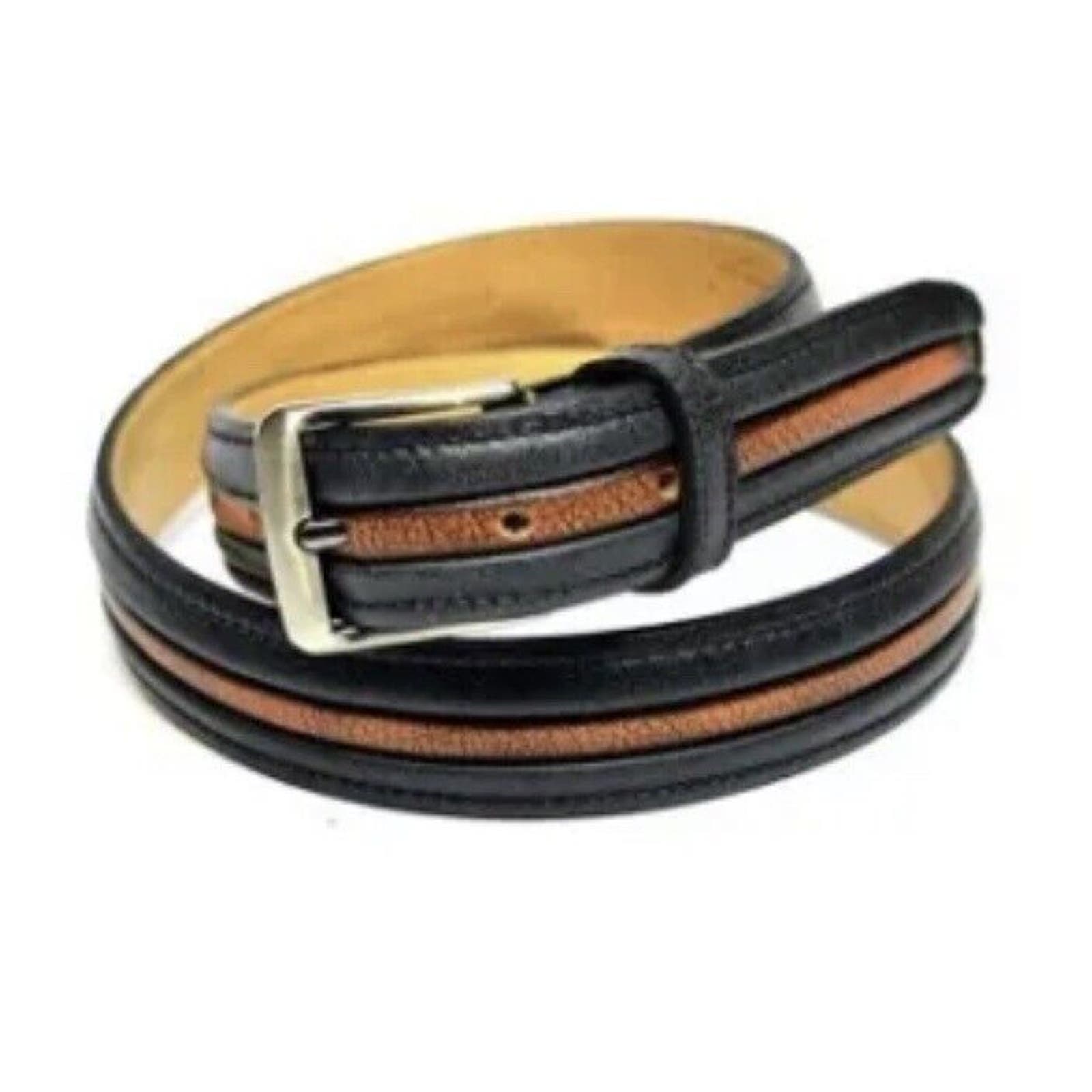 Patchwork Cowhide Leather Belt Size 40/100 Multi-Color Stripe Vtg Men’s 90’s
