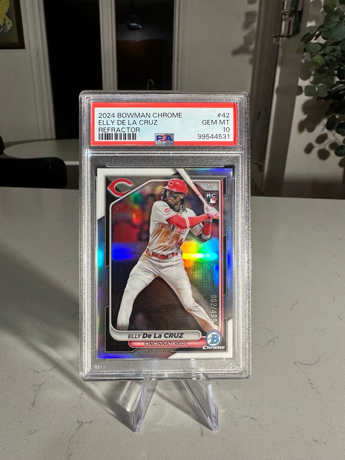 Elly De La Cruz bowman refractor rookie /499 PSA 10