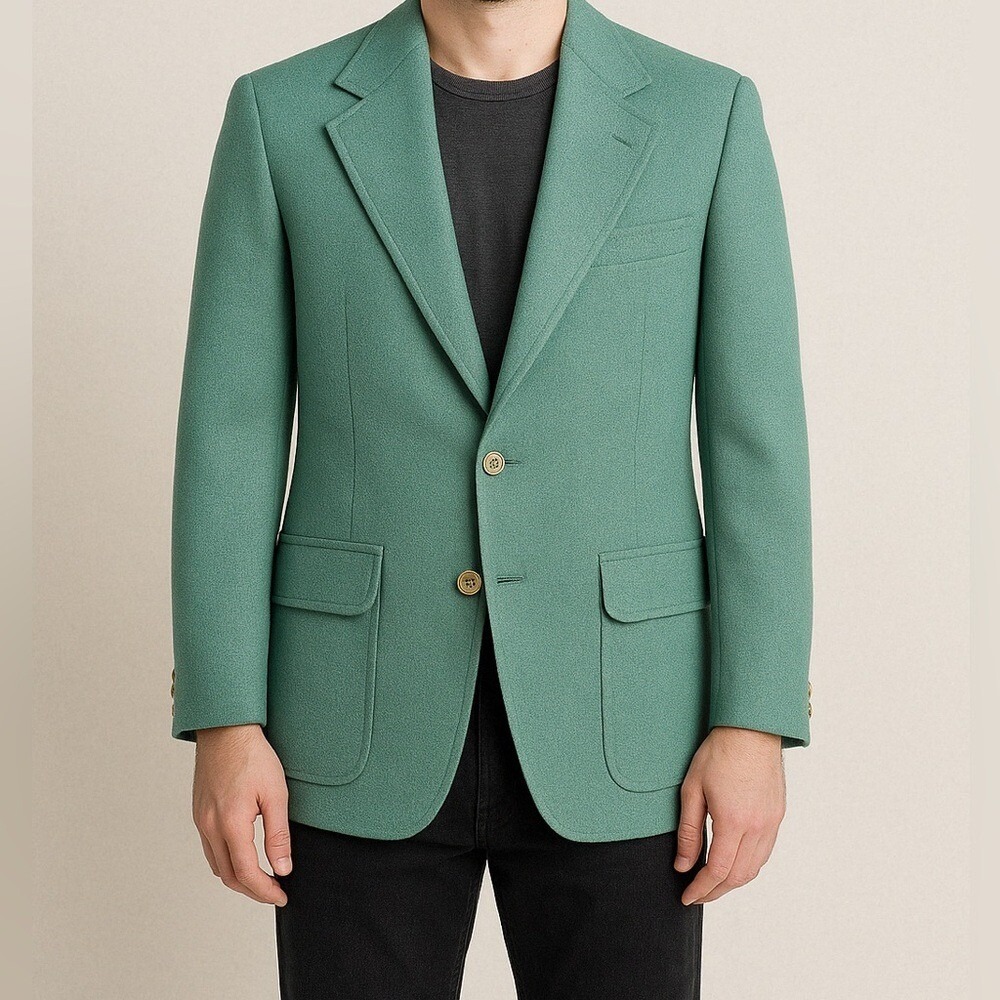 Vintage Mint Green Blazer | Gold Buttons | Size 40L | Gaffney's Today's Man