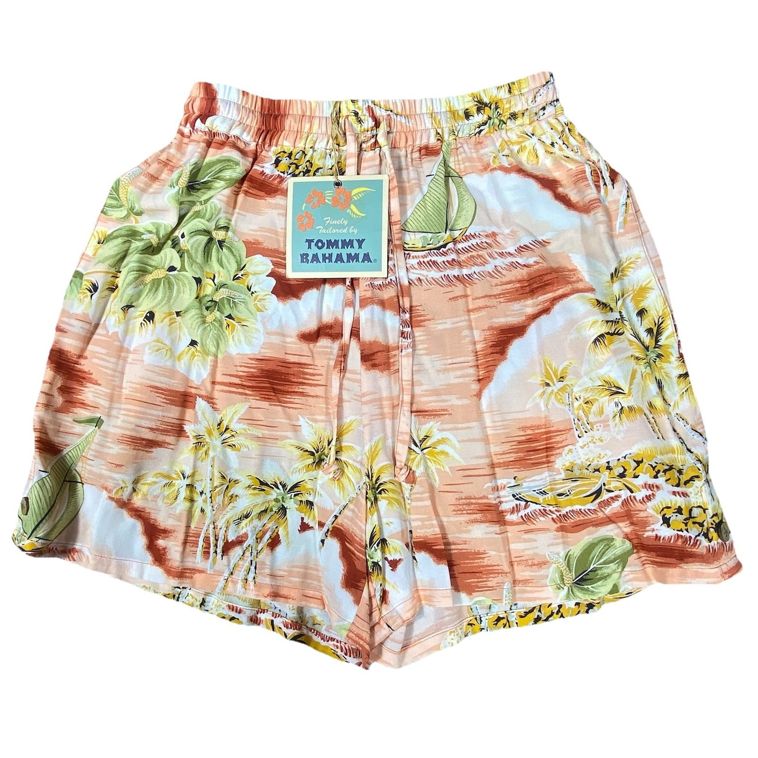 TOMMY BAHAMA Womens XS Castaway Shorts Sunset Tropical Sailboats Beach New Tags