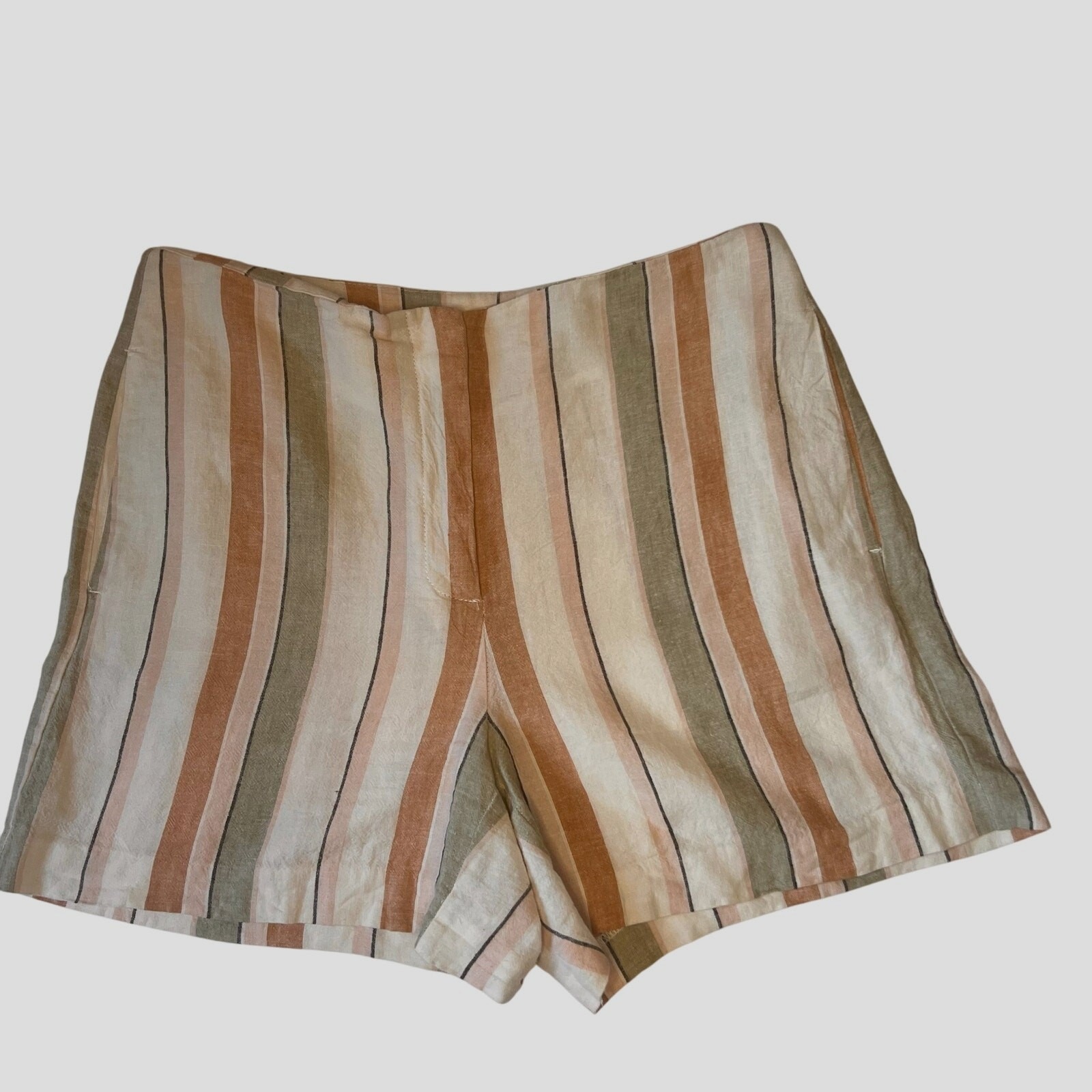 Rachel Zoe Striped Linen Shorts Women's Size 6