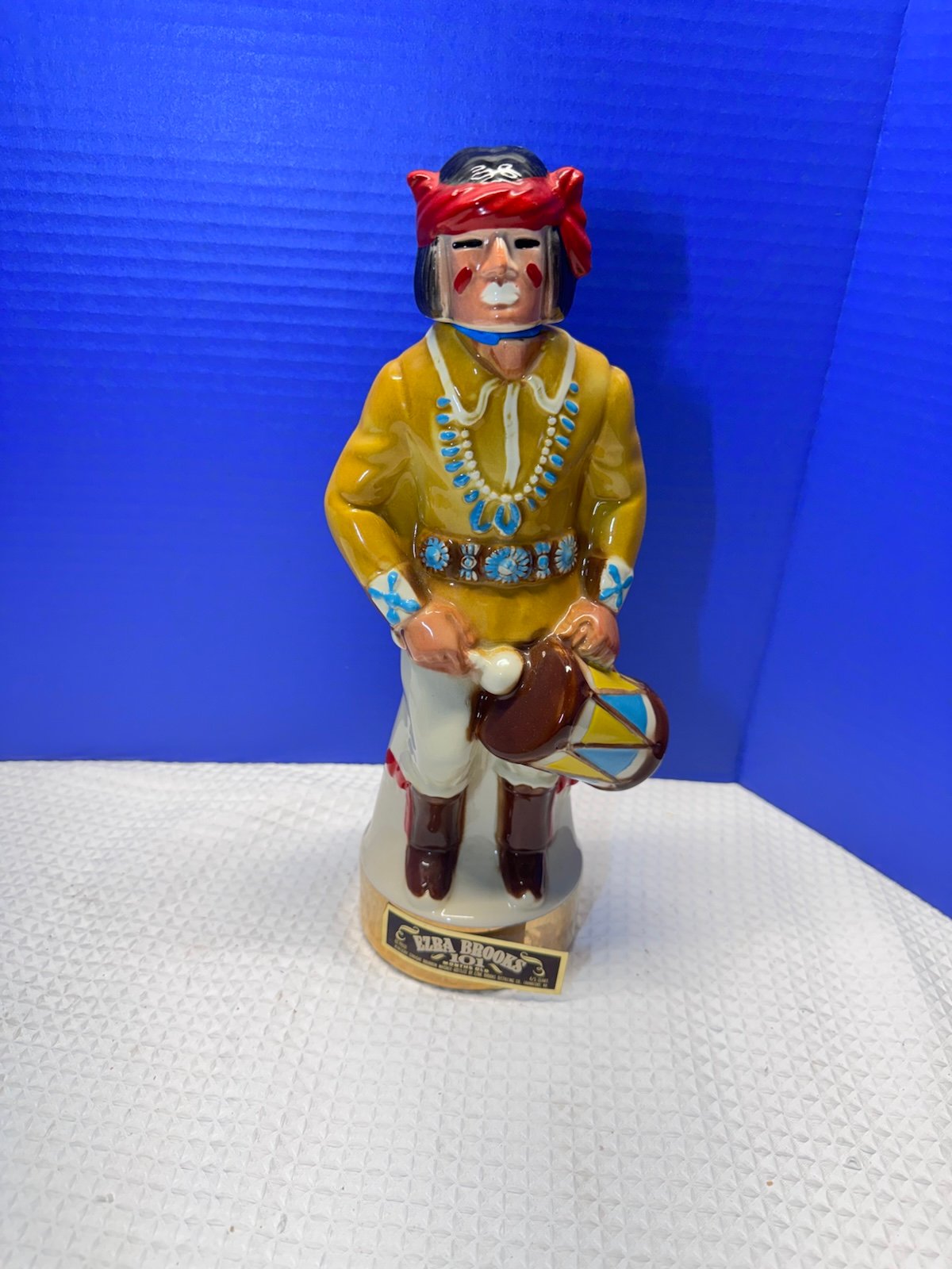 Ezra Brooks Decanter Kachina Series #8 Drummer 1979 empty