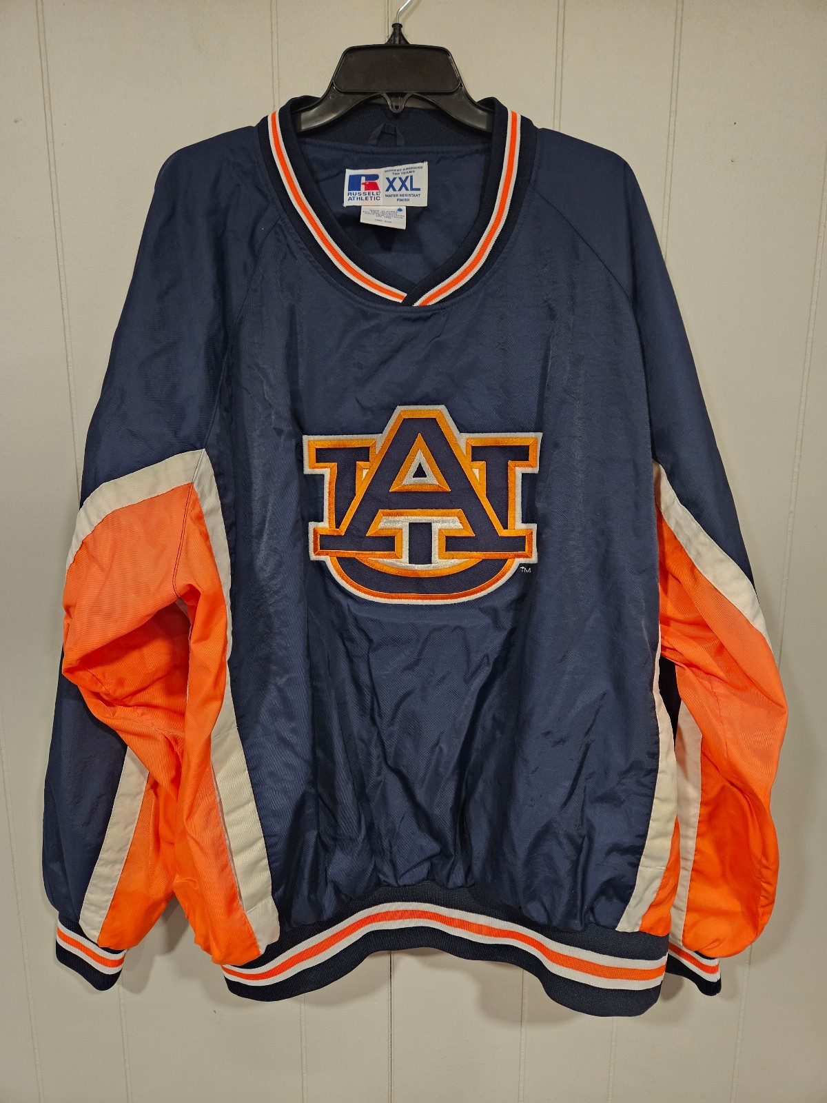 Vintage Russell Athletic XXL Auburn Pullover Nylon Windbreaker Mesh Lined Jacket