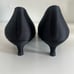 “Lazo” black satin kitten heels
