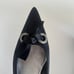 “Lazo” black satin kitten heels