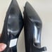“Lazo” black satin kitten heels