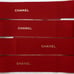 4 CHANEL Red & Golden Wide Ribbon for Gift Wrap Craft Set Lot