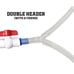 Beer Bong Tube and Funnel - with Valve, Optional Single or Double Header Y-Attac