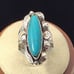 Turquoise Ring Sterling Silver Native American Unsigned 5.7g Size 6.25