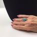 Turquoise Ring Sterling Silver Native American Unsigned 5.7g Size 6.25