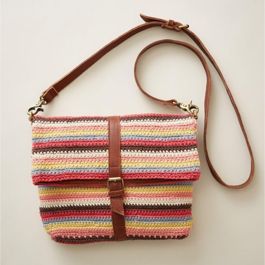 Anabaglish Yolanda Sundance Good Hope Foldover Crochet Colorful Crossbody Bag