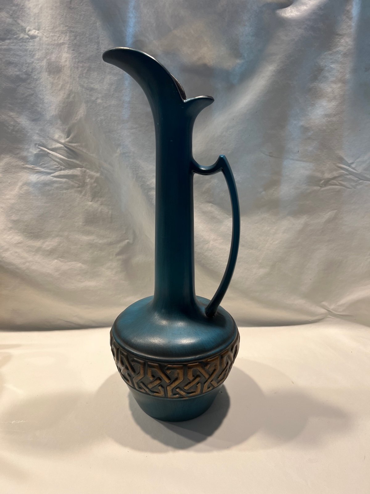 Vintage Royal Haeger Art Pottery Ewer Vase Pitcher Turquoise MCM