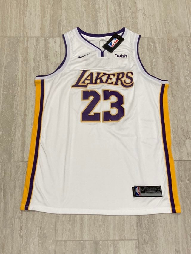 New with Tags Nike LeBron James Los Angeles Lakers Mens White Jersey Size XXL