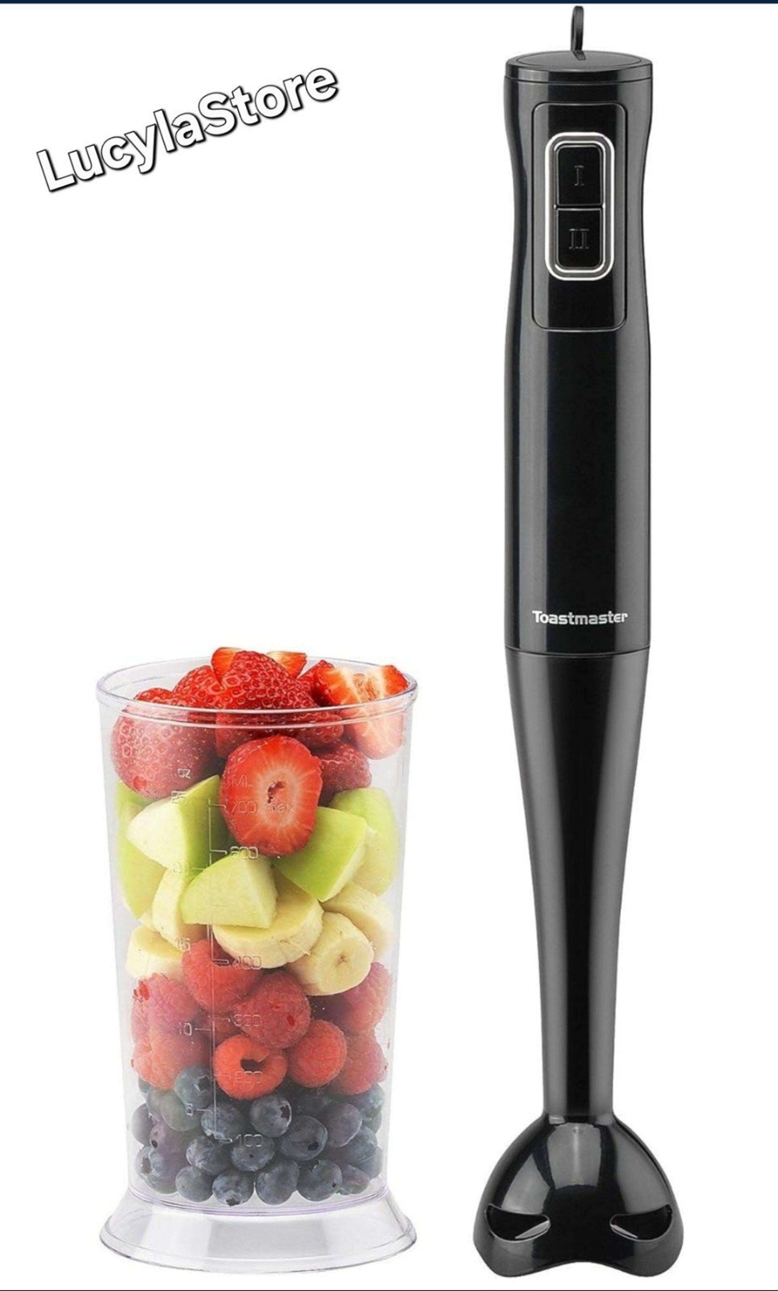 Toastmaster Immersion Hand Blender Mixer Black with Blending Cup Black New Boxed