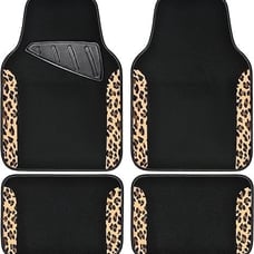 Waterproof Universal Fit Car Floor Mats, Leopard Print Car Mats Fit fo