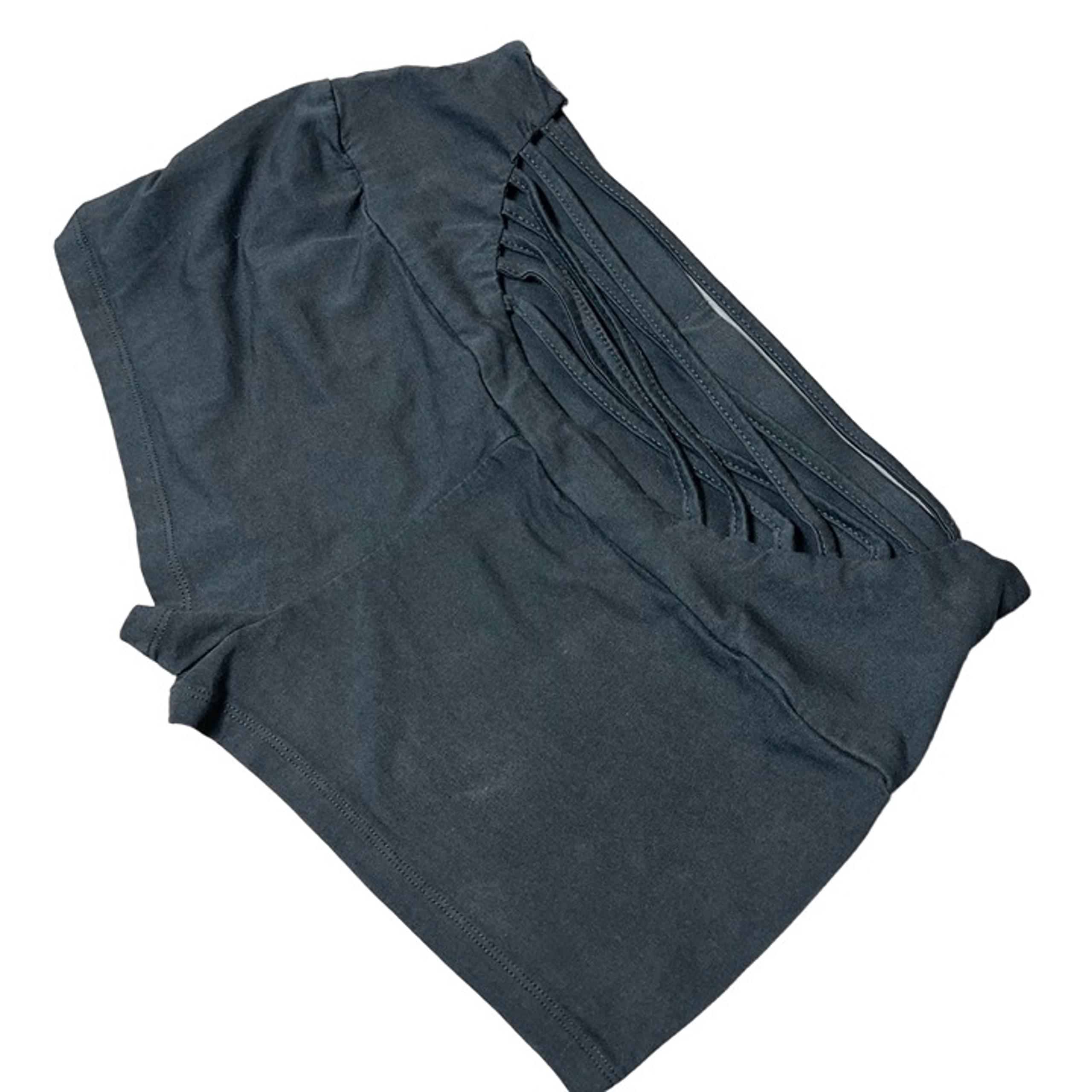 Shein Black Open Straps Back High Waisted Elastic Waistband Womens Shorts Large
