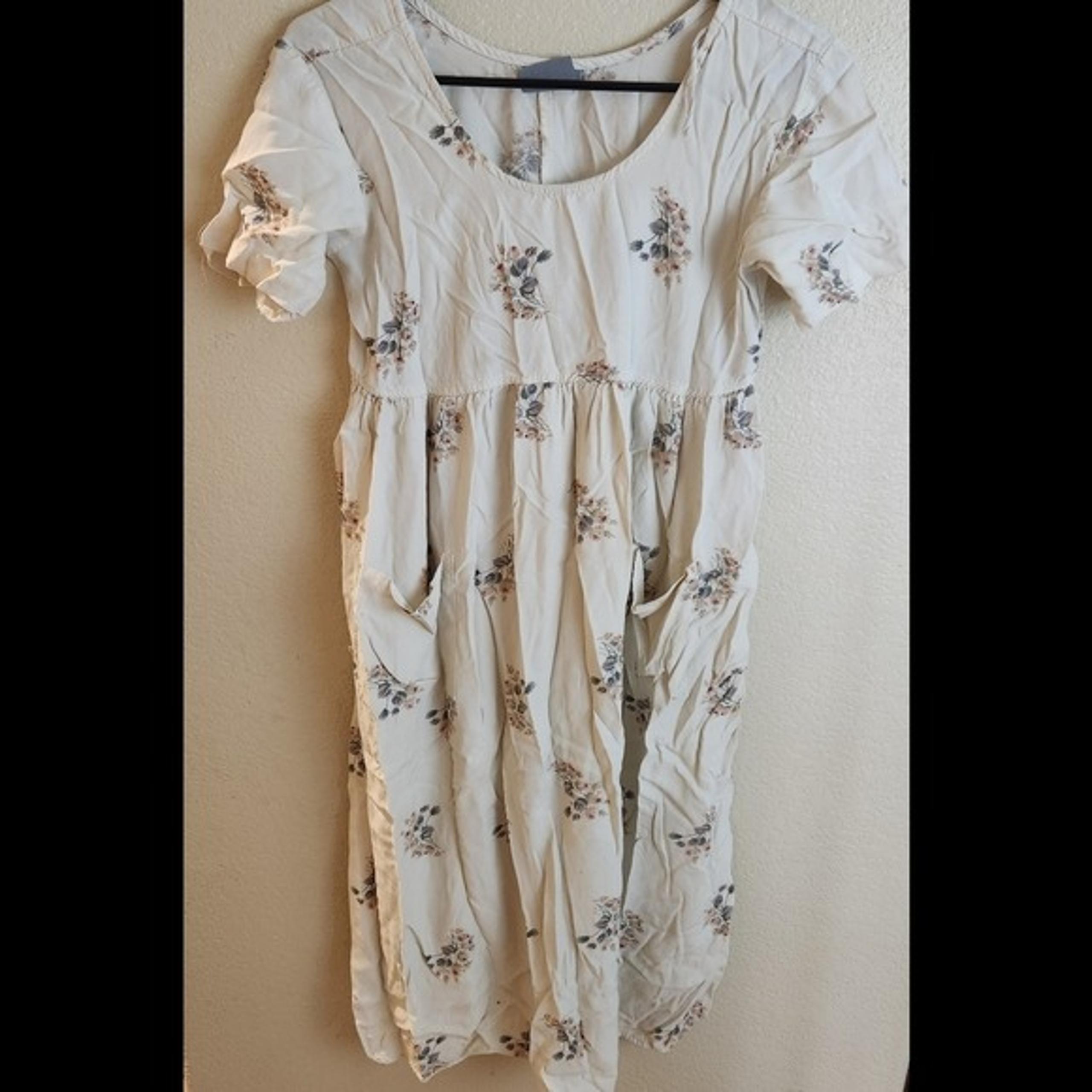 Vintage 90s Grunge Floral Cottagecore Dress Prairie Milkmaid Boho