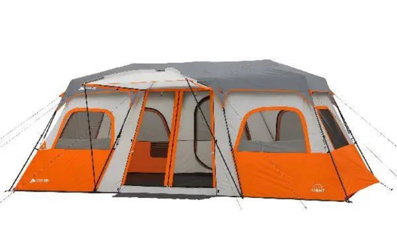 Instant Cabin Tent Integrated LED Light 12 Person Outdoor Room Camping Shelter