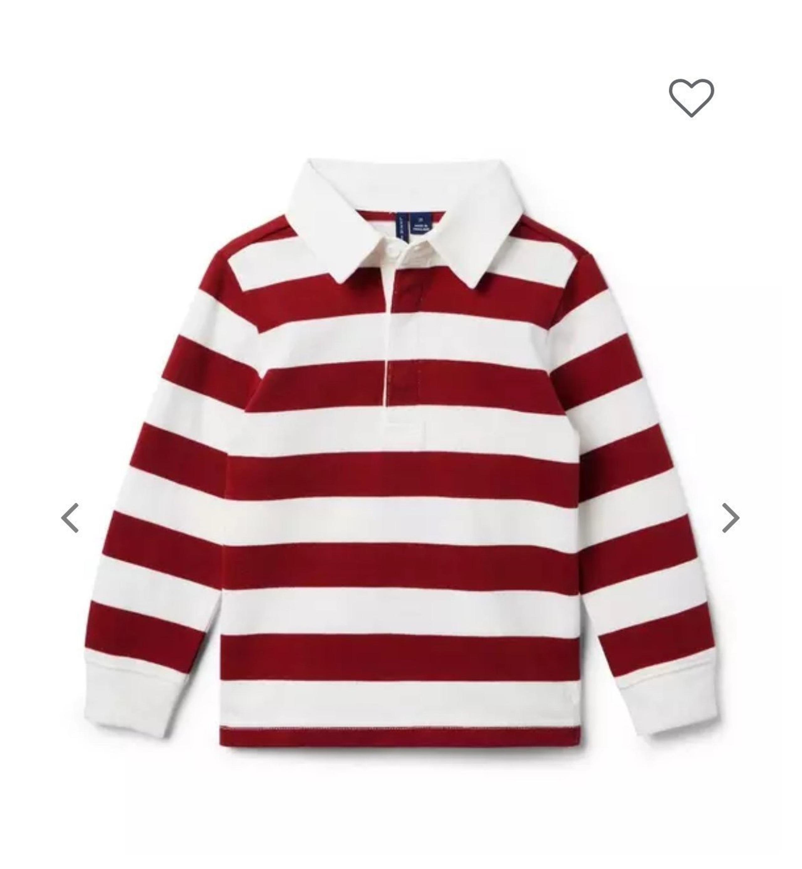 2T Janie & Jack striped rugby shirt Merlot stripe EUC